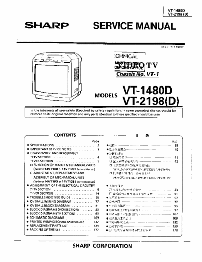 Sharp VT-1480D,  VT2198(D) Service Manual Tv Color/Video - (3.341Kb) Part 1/2 - pag. 29